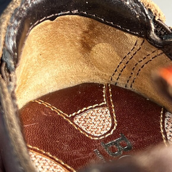 Born Womens Slip On Brown Leather Shoes Loafers Size 6 M EU 36.5 Stitching - Picture 5 of 12